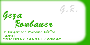 geza rombauer business card